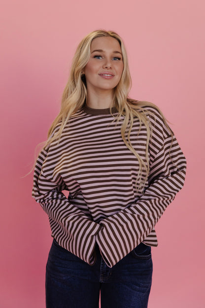 THE NEHEMIA STRIPED TOP IN PINK