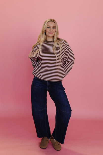 THE NEHEMIA STRIPED TOP IN PINK