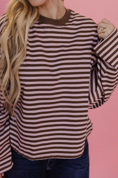 THE NEHEMIA STRIPED TOP IN PINK
