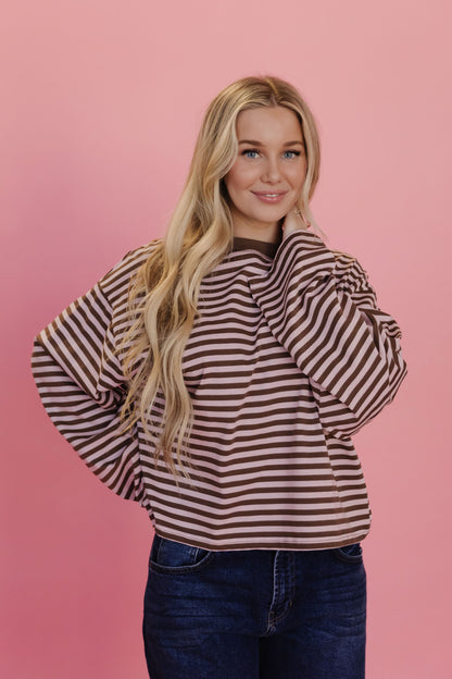 THE NEHEMIA STRIPED TOP IN PINK