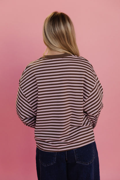 THE NEHEMIA STRIPED TOP IN PINK