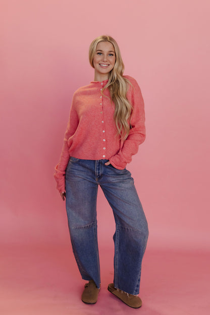 THE CAMPBELL CARDIGAN IN PEACH