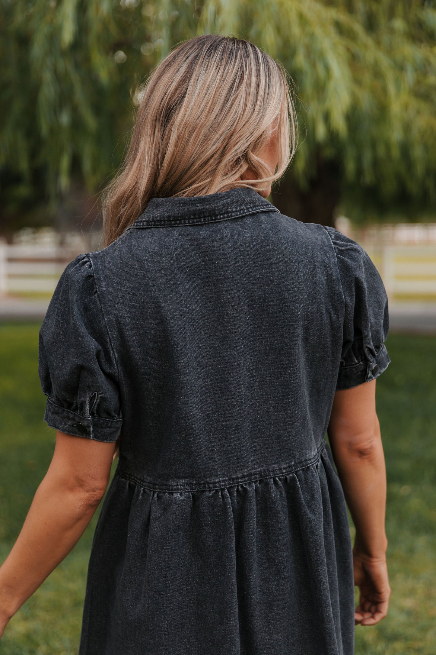 THE DAHRIA DENIM DRESS IN BLACK