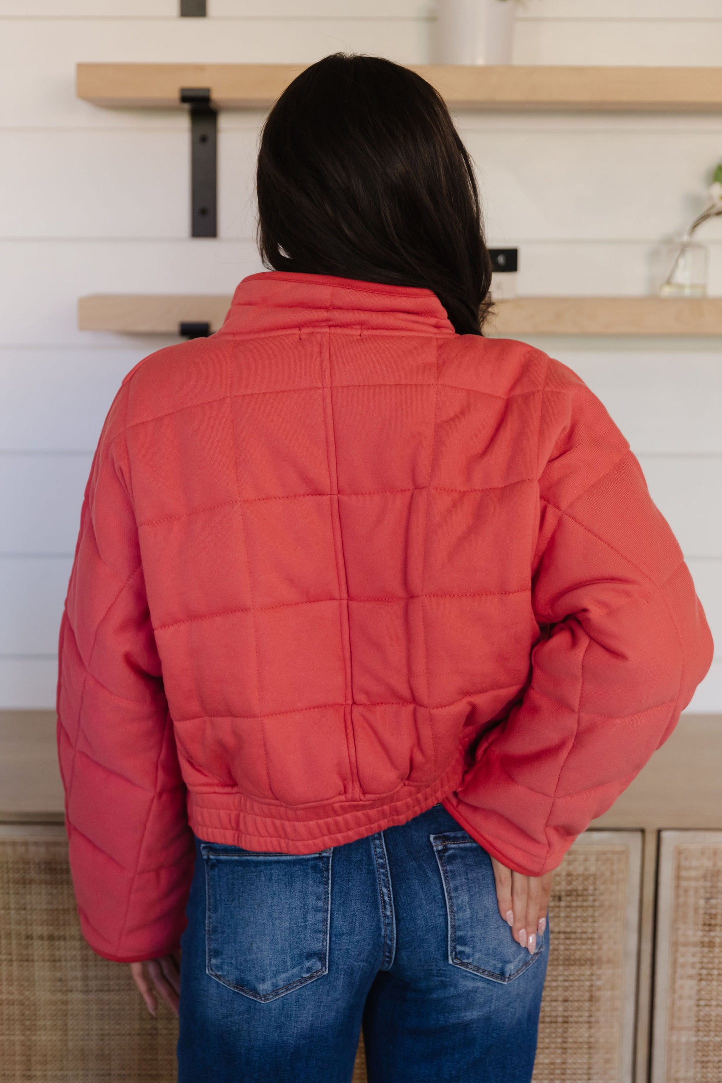 THE CLOVER PUFFER JACKET IN CHERRY