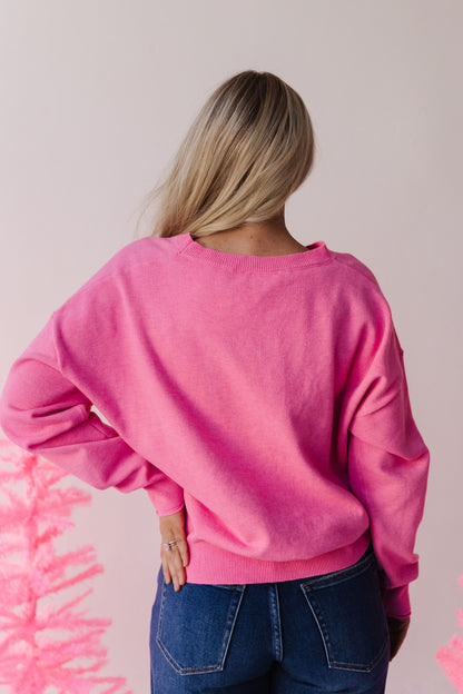 THE HOLIDAY SHOPPING SWEATER IN PINK