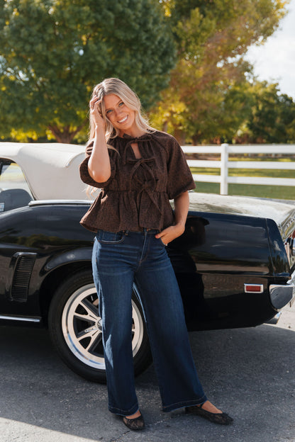 THE BECCA WIDE LEG JEANS IN DARK WASH