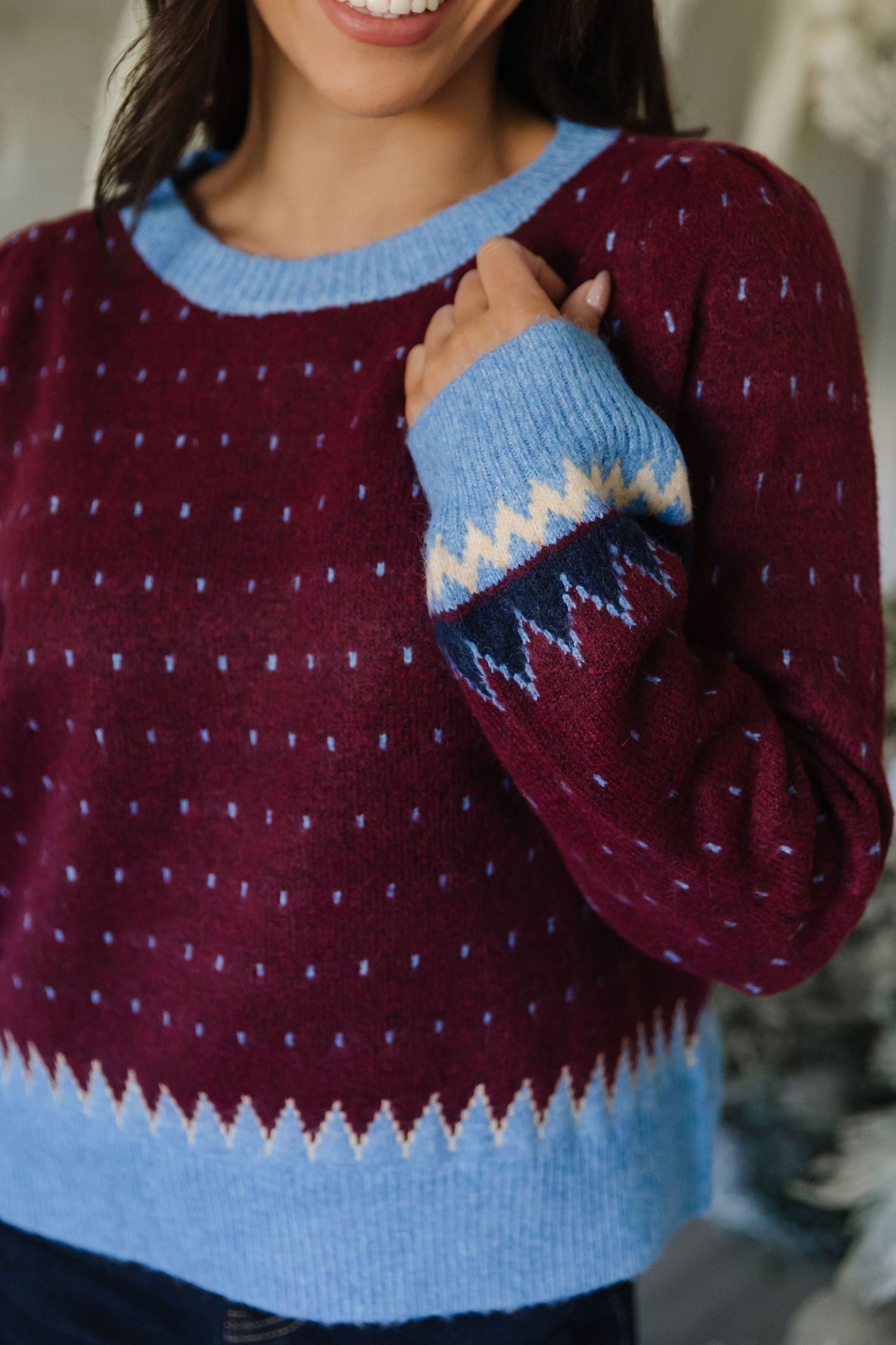 THE TAMARA COZY SWEATER IN BURGUNDY