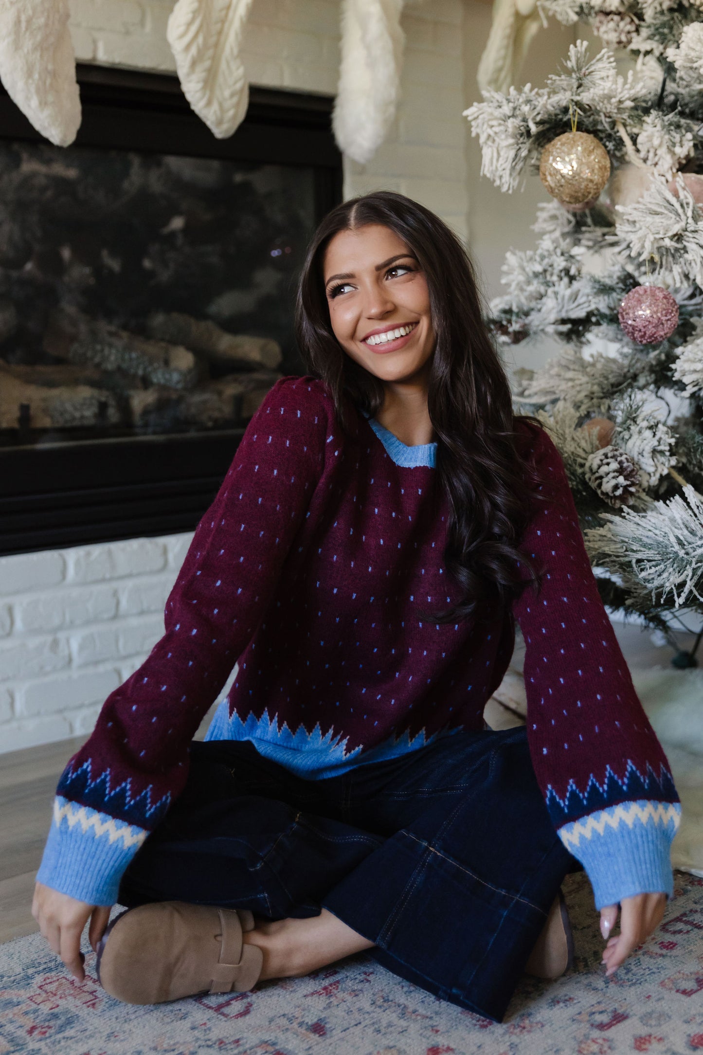 THE TAMARA COZY SWEATER IN BURGUNDY