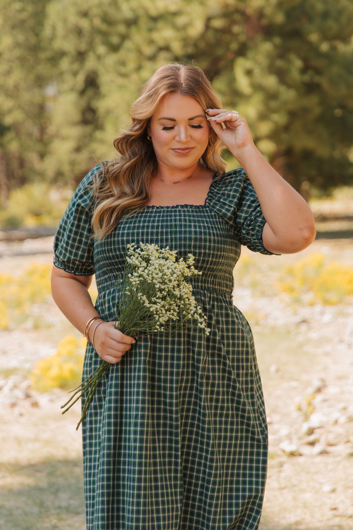 THE DARCI MARIE DRESS IN HUNTER BY PINK DESERT