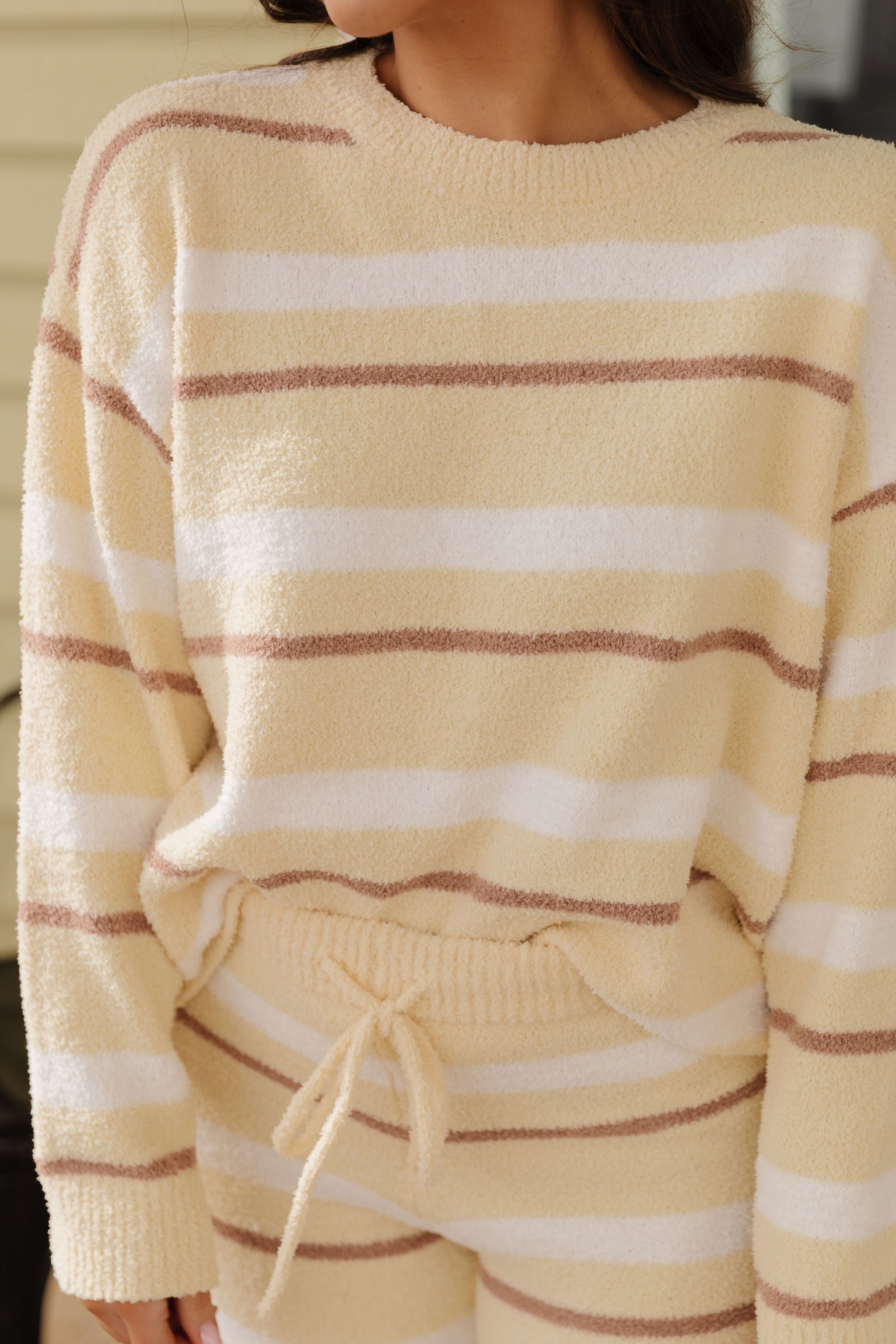 THE AIMIE COZY SWEATER SET IN YELLOW STRIPE – Pink Desert