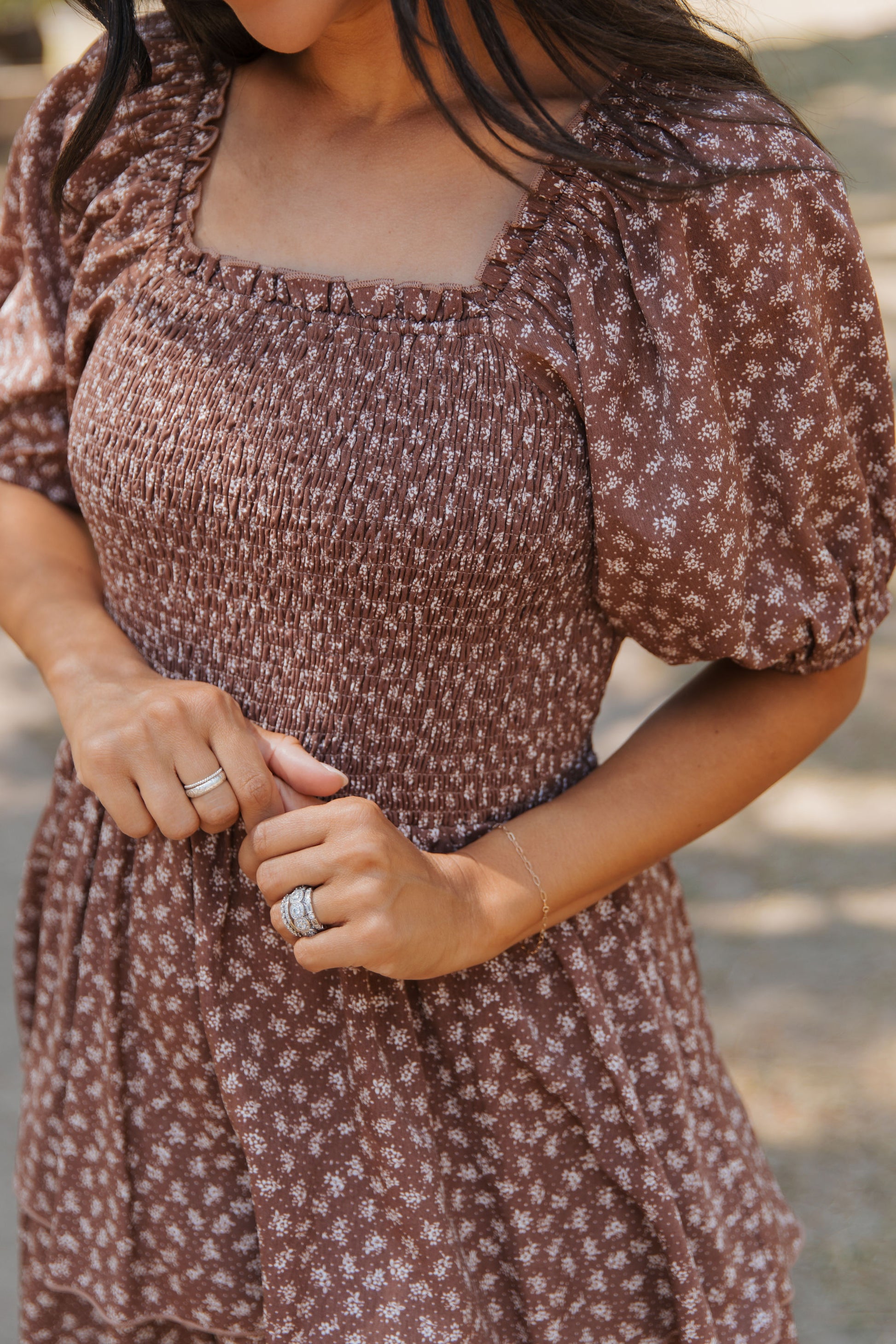 TEA PARTY DRESS IN MOCHA MOUSSE BY PINK DESERT Pink Desert TEA PARTY DRESS IN MOCHA MOUSSE BY PINK DESERT Pink Desert