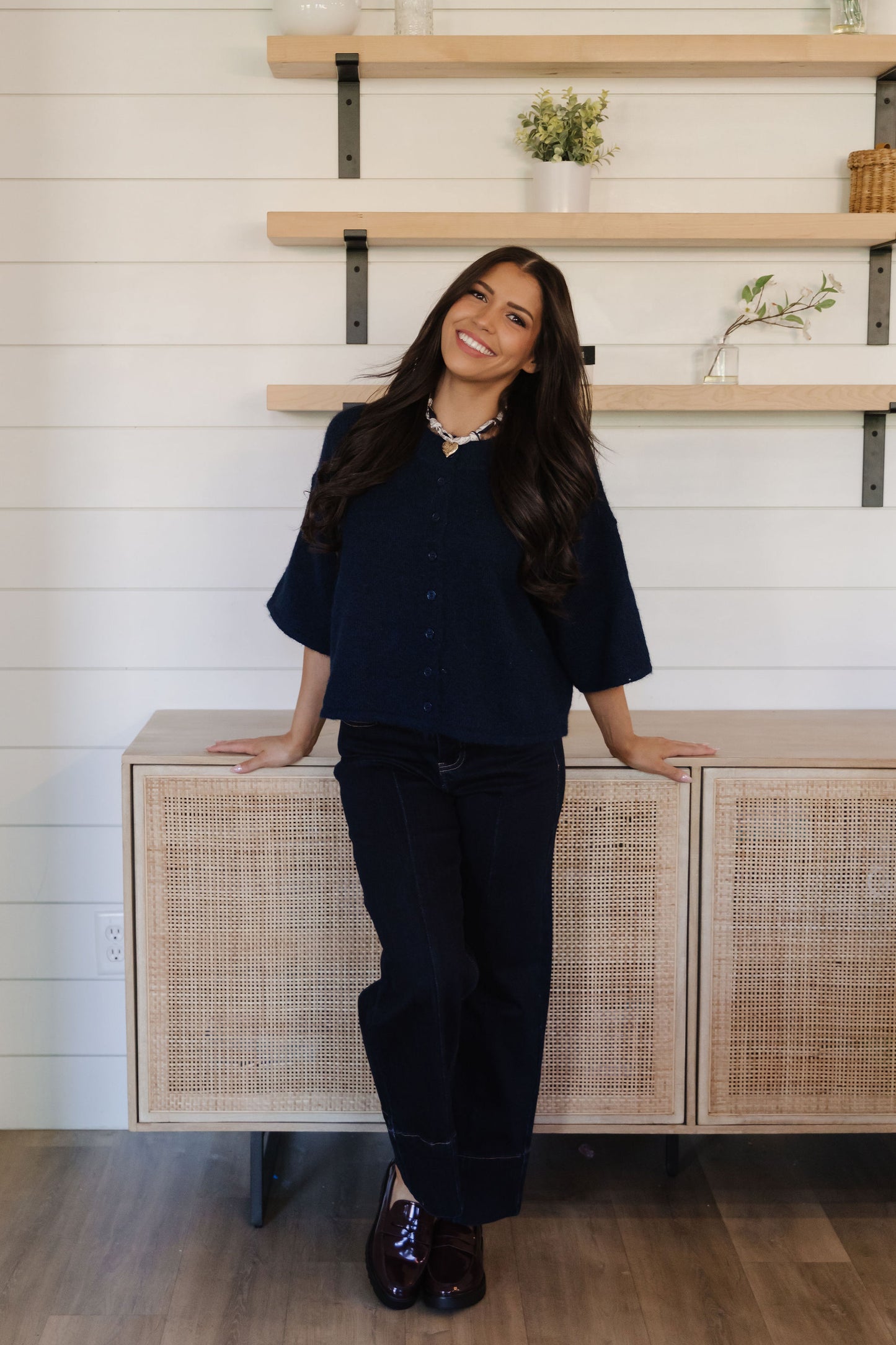 THE KATELYNN KNIT CARDIGAN IN NAVY