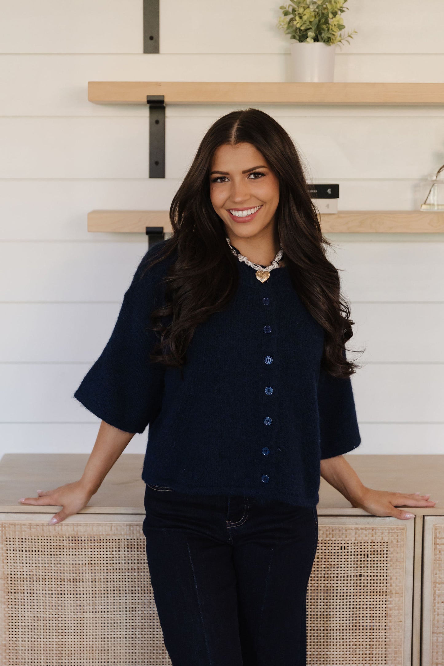 THE KATELYNN KNIT CARDIGAN IN NAVY