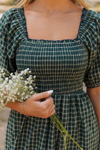 THE DARCI MARIE DRESS IN HUNTER BY PINK DESERT