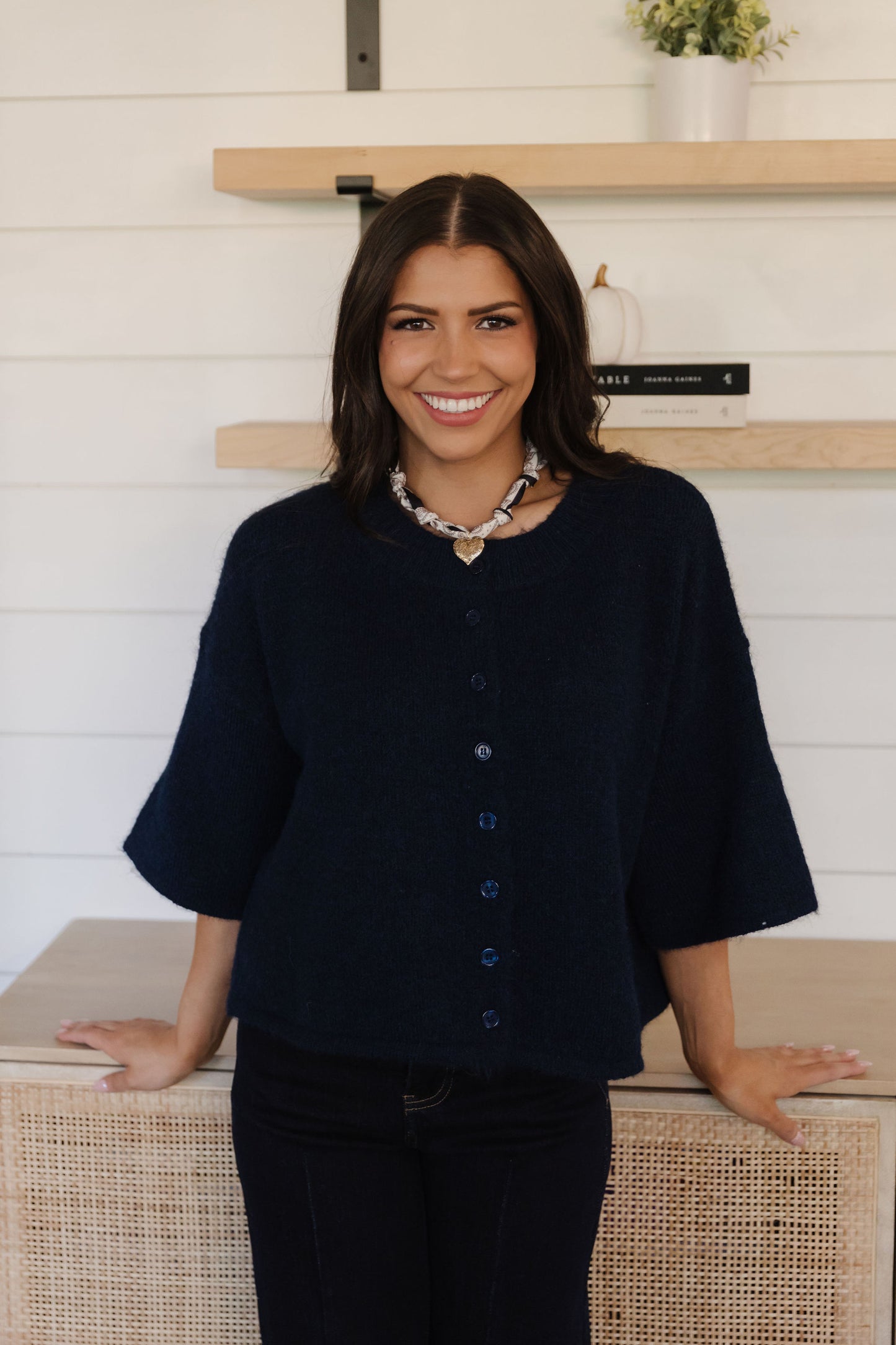 THE KATELYNN KNIT CARDIGAN IN NAVY