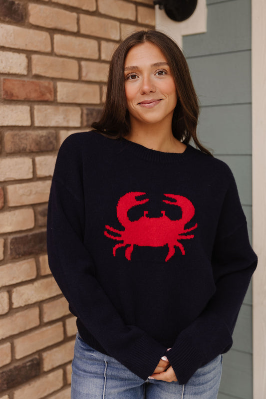 THE SALTY CRAB SWEATER IN NAVY