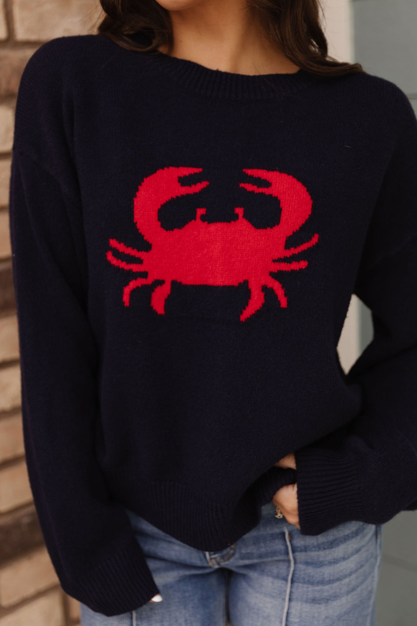 THE SALTY CRAB SWEATER IN NAVY
