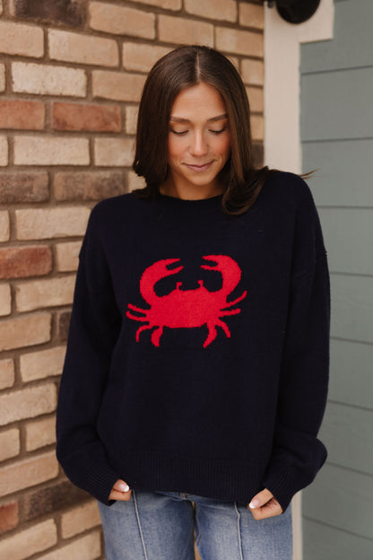THE SALTY CRAB SWEATER IN NAVY