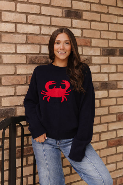 THE SALTY CRAB SWEATER IN NAVY