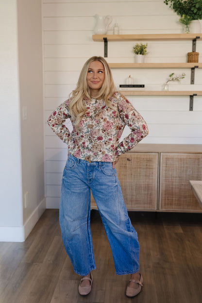 THE MARLEY FLORAL CARDIGAN IN CREAM