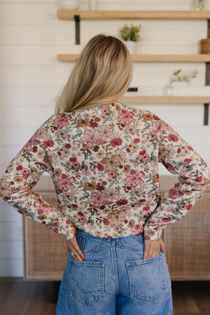 THE MARLEY FLORAL CARDIGAN IN CREAM