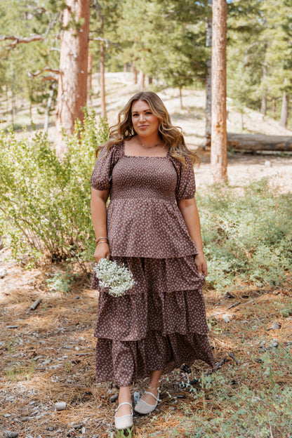 TEA PARTY DRESS IN MOCHA MOUSSE BY PINK DESERT