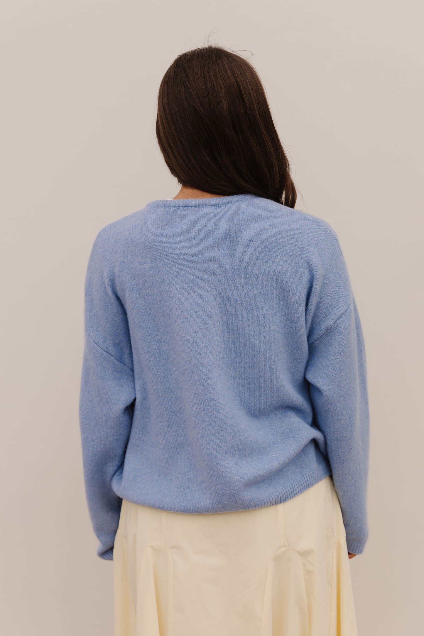 THE AURORA SWEATER CARDIGAN IN SKY BLUE