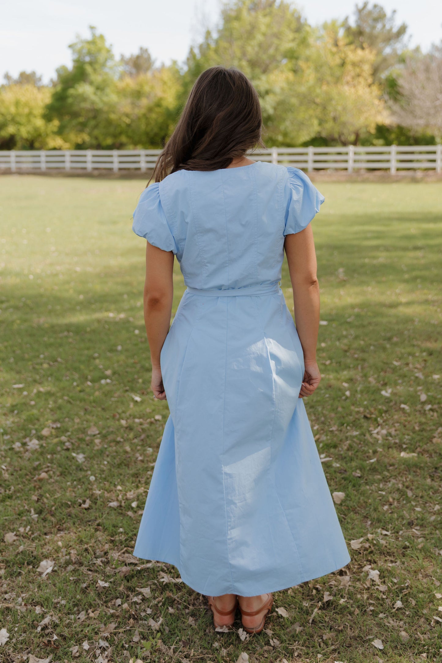 THE CHELSEA PUFF SLEEVE DRESS IN SKY BLUE
