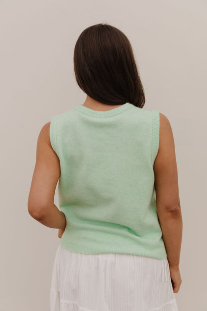 THE ALYCE SWEATER VEST IN LIME SHERBET