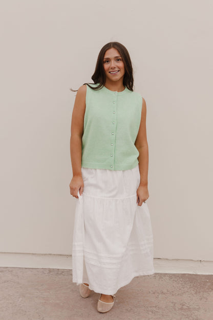THE ALYCE SWEATER VEST IN LIME SHERBET