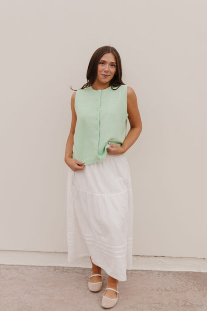 THE ALYCE SWEATER VEST IN LIME SHERBET