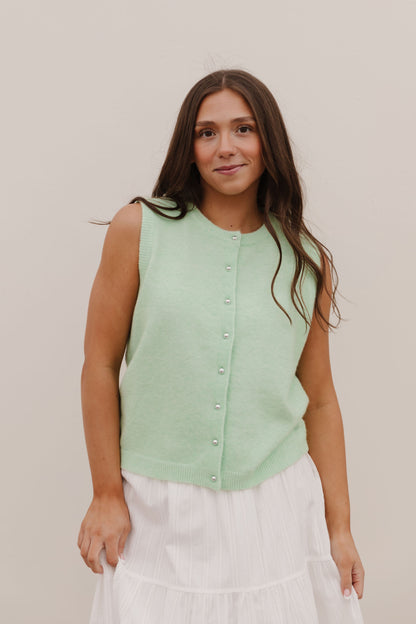 THE ALYCE SWEATER VEST IN LIME SHERBET