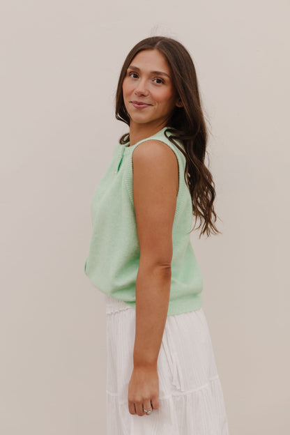 THE ALYCE SWEATER VEST IN LIME SHERBET
