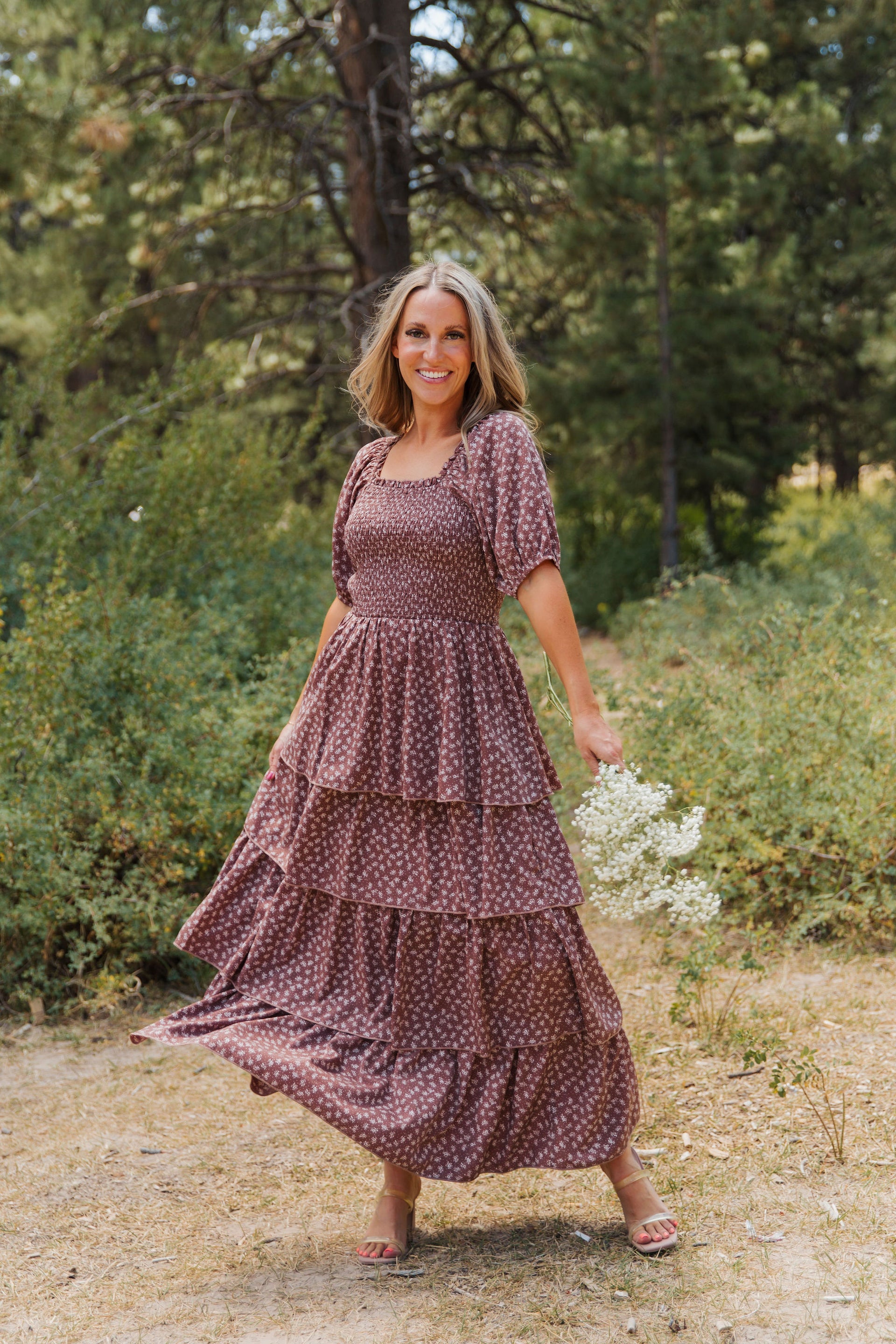 Tea Party Dress in Mocha Mousse by Pink Desert Small