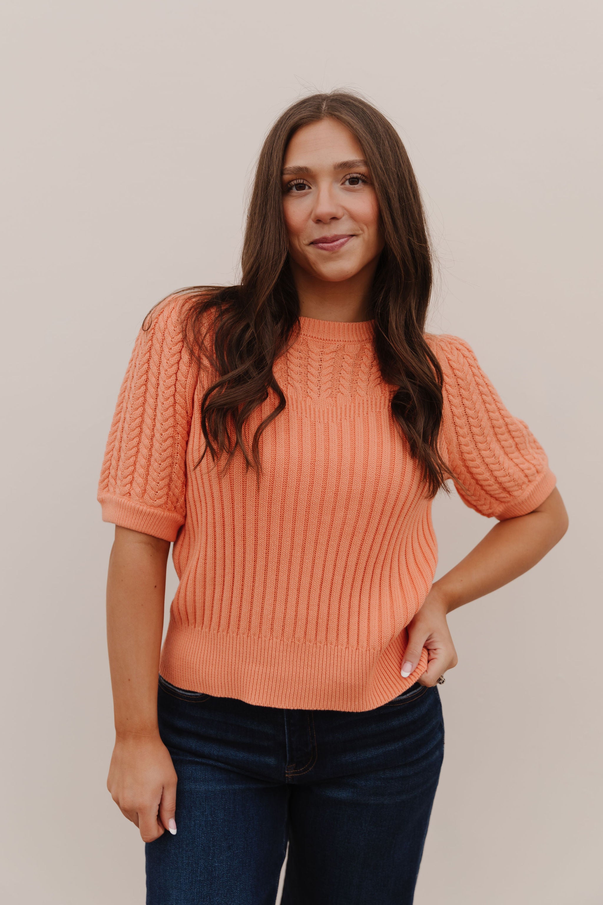 THE KASSIDY PUFF SLEEVE SWEATER IN APRICOT – Pink Desert