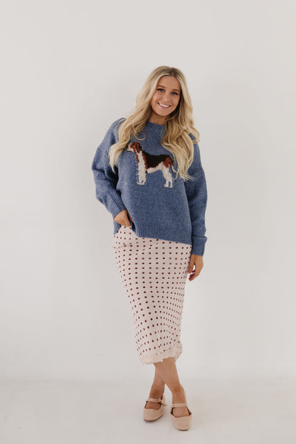 THE KAMRYN POLKA DOT LACE SKIRT IN PINK