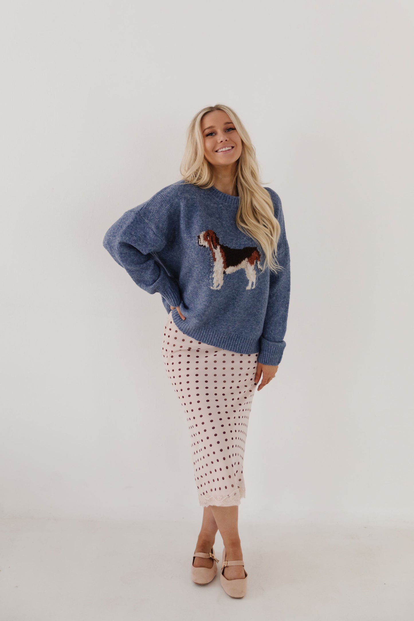 THE KAMRYN POLKA DOT LACE SKIRT IN PINK