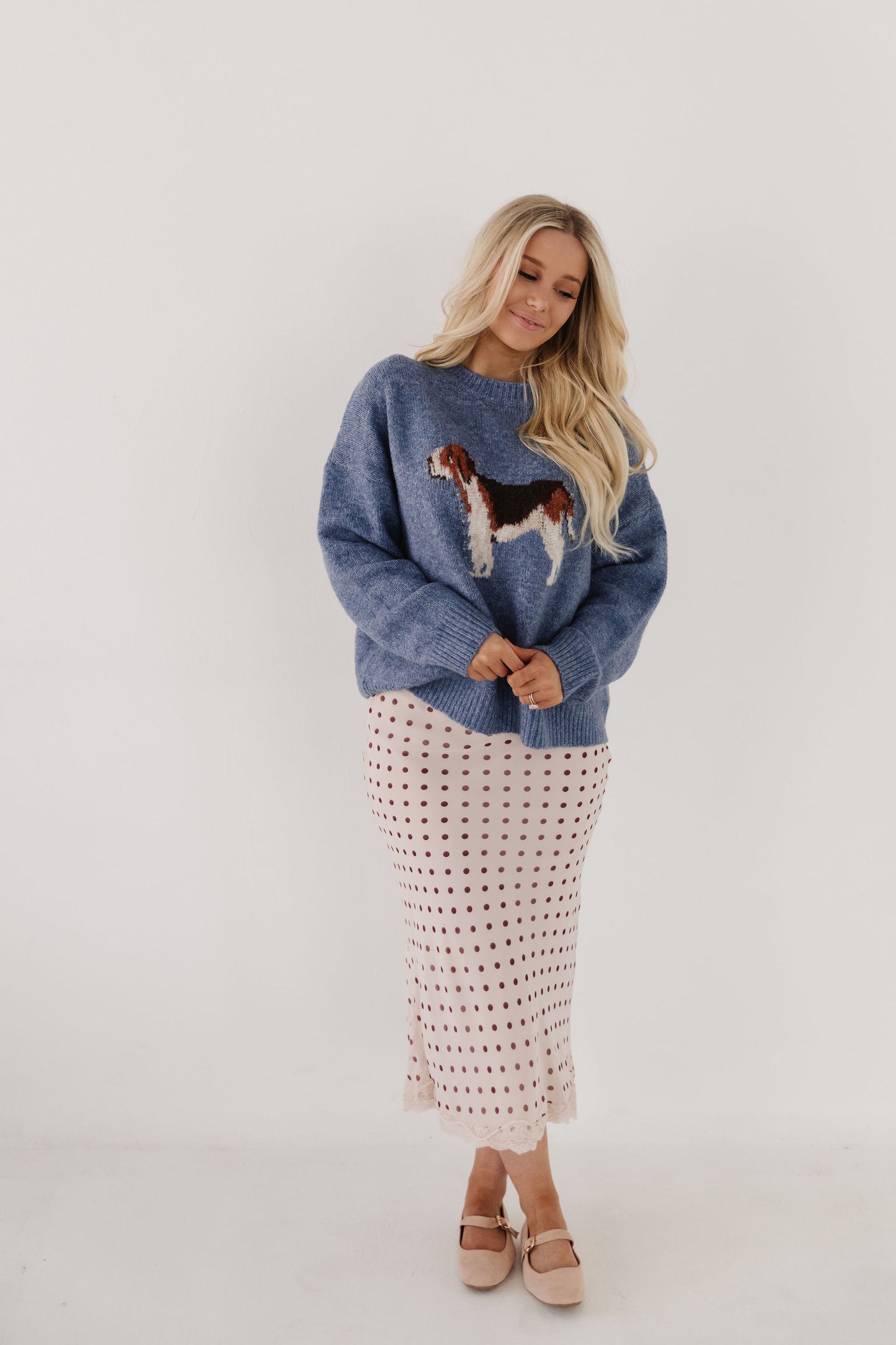 THE KAMRYN POLKA DOT LACE SKIRT IN PINK