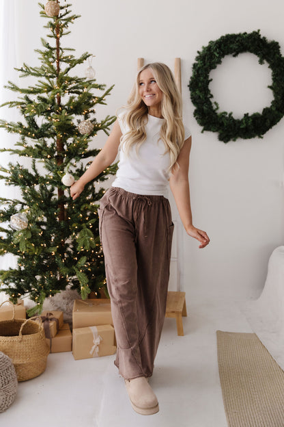 THE FREE SPIRIT PULL ON PANTS IN COCOA