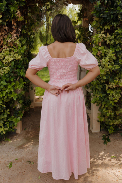 THE SUZANNAH BOW DETAIL DRESS IN PINK