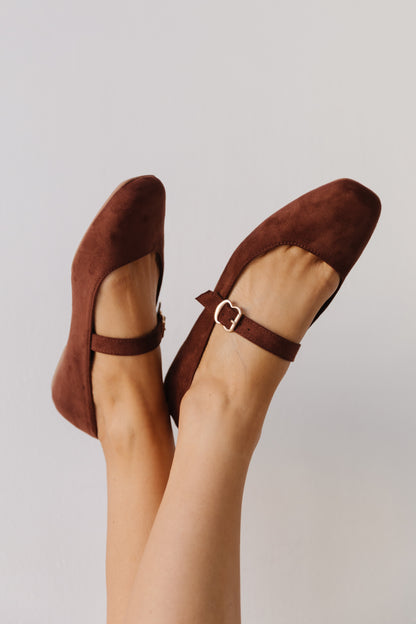 THE MELISSA MARY JANE FLAT IN BROWN SUEDE