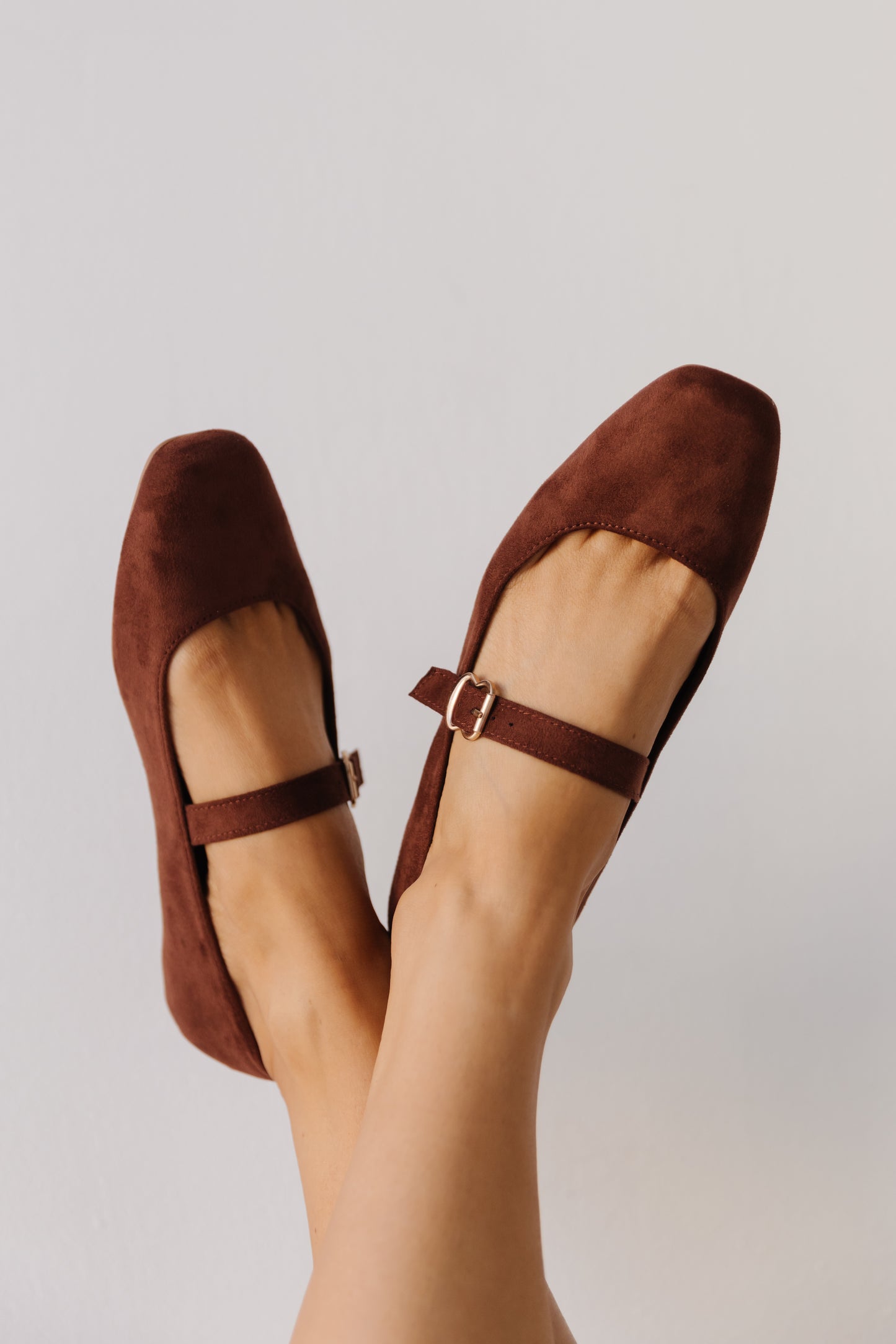 THE MELISSA MARY JANE FLAT IN BROWN SUEDE
