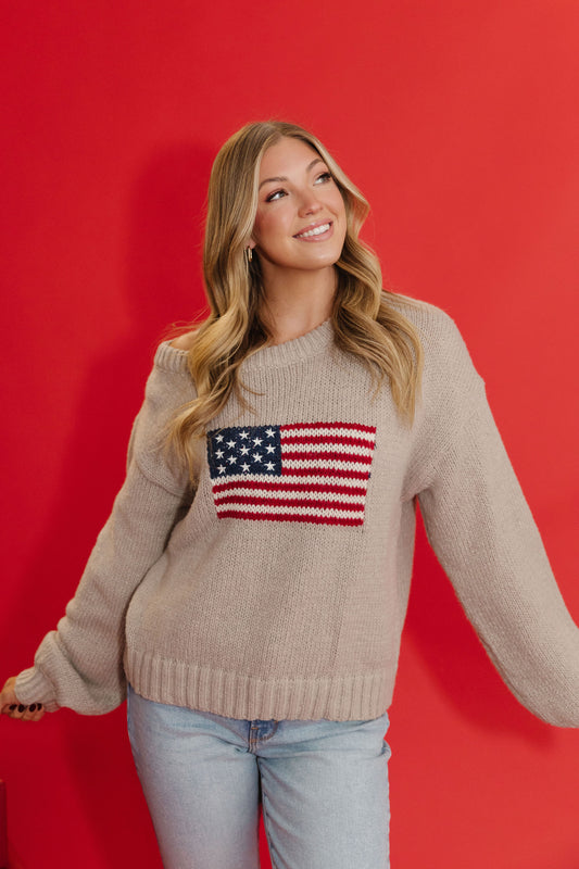THE ALL AMERICAN OFF THE SHOULDER SWEATER IN OATMEAL
