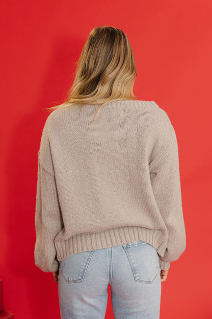 THE ALL AMERICAN OFF THE SHOULDER SWEATER IN OATMEAL