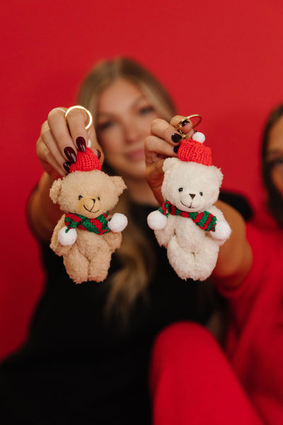 THE CHRISTMAS TEDDY BEAR KEYCHAIN – Pink Desert