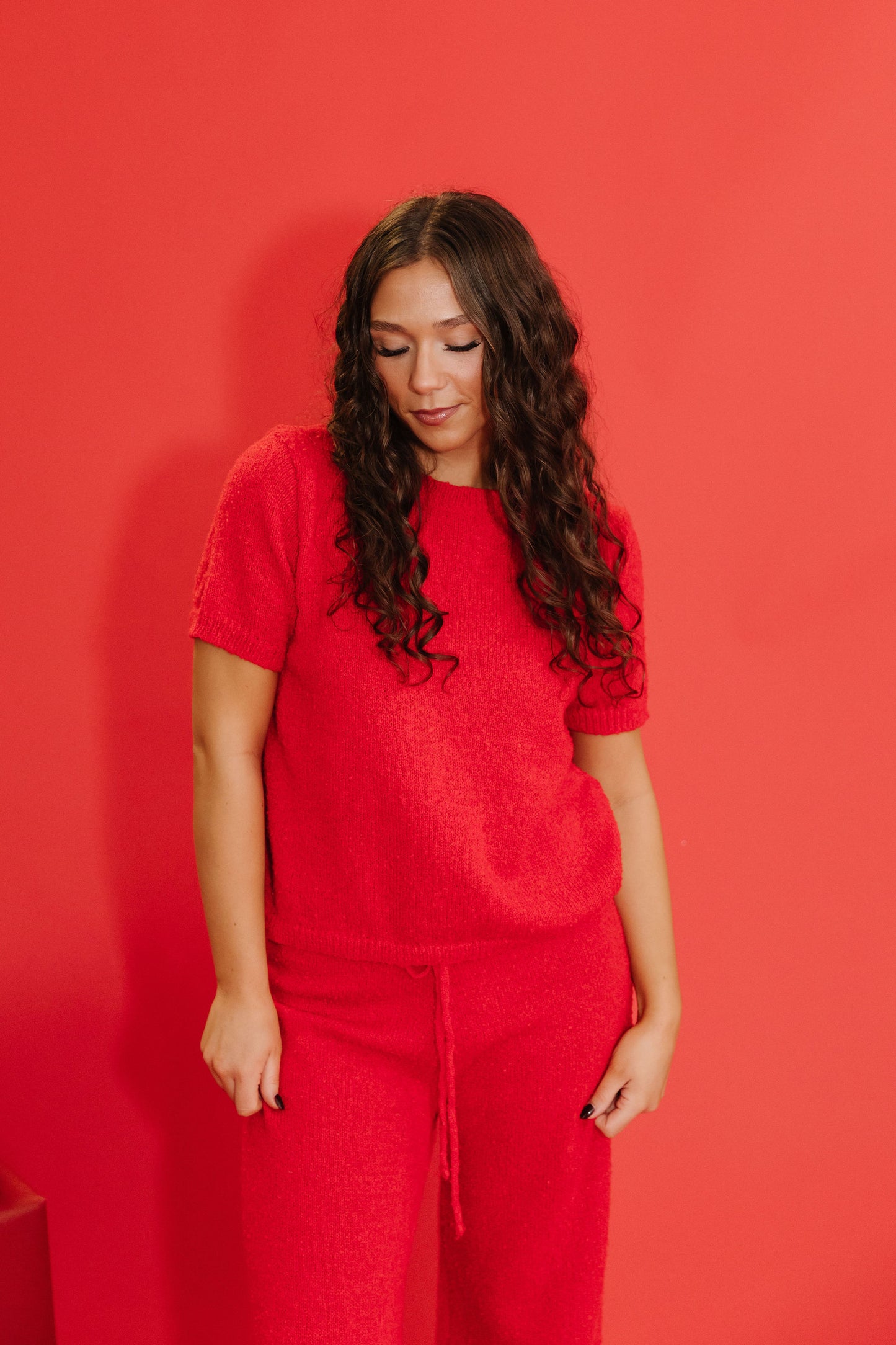 THE CAMDEN COZY KNIT SET IN RED