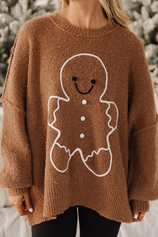 THE GINGERBREAD MAN SWEATER IN NUTMEG