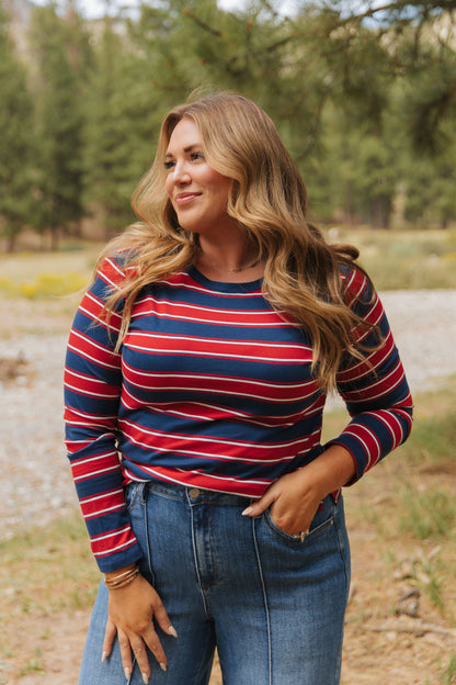 THE CORDELIA STRIPED LONG SLEEVE IN NAVY