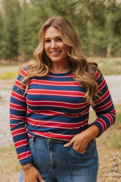 THE CORDELIA STRIPED LONG SLEEVE IN NAVY
