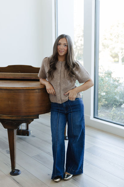 THE ELIANA HIGH RISE WIDE LEG JEANS IN DARK WASH